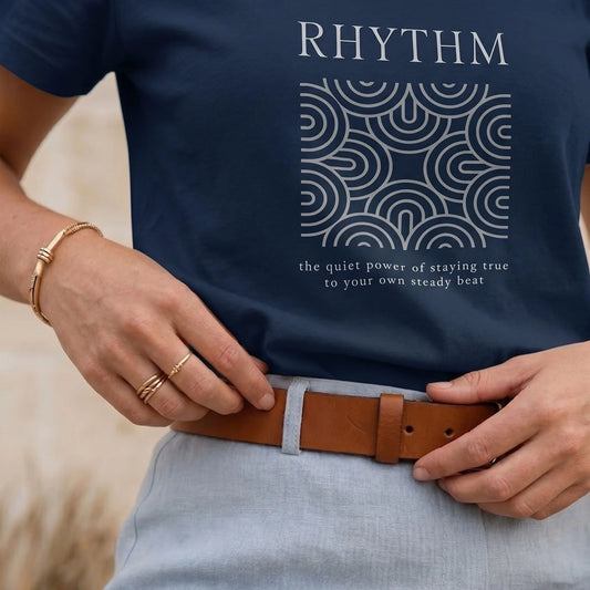 The RHYTHM Tee | French Navy — White