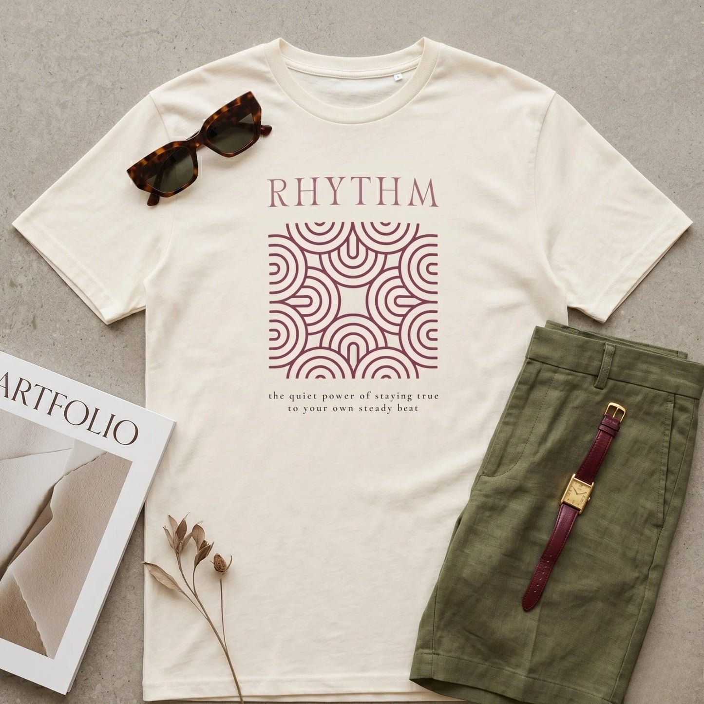 The RHYTHM Tee | Vintage White — Vintage Berry