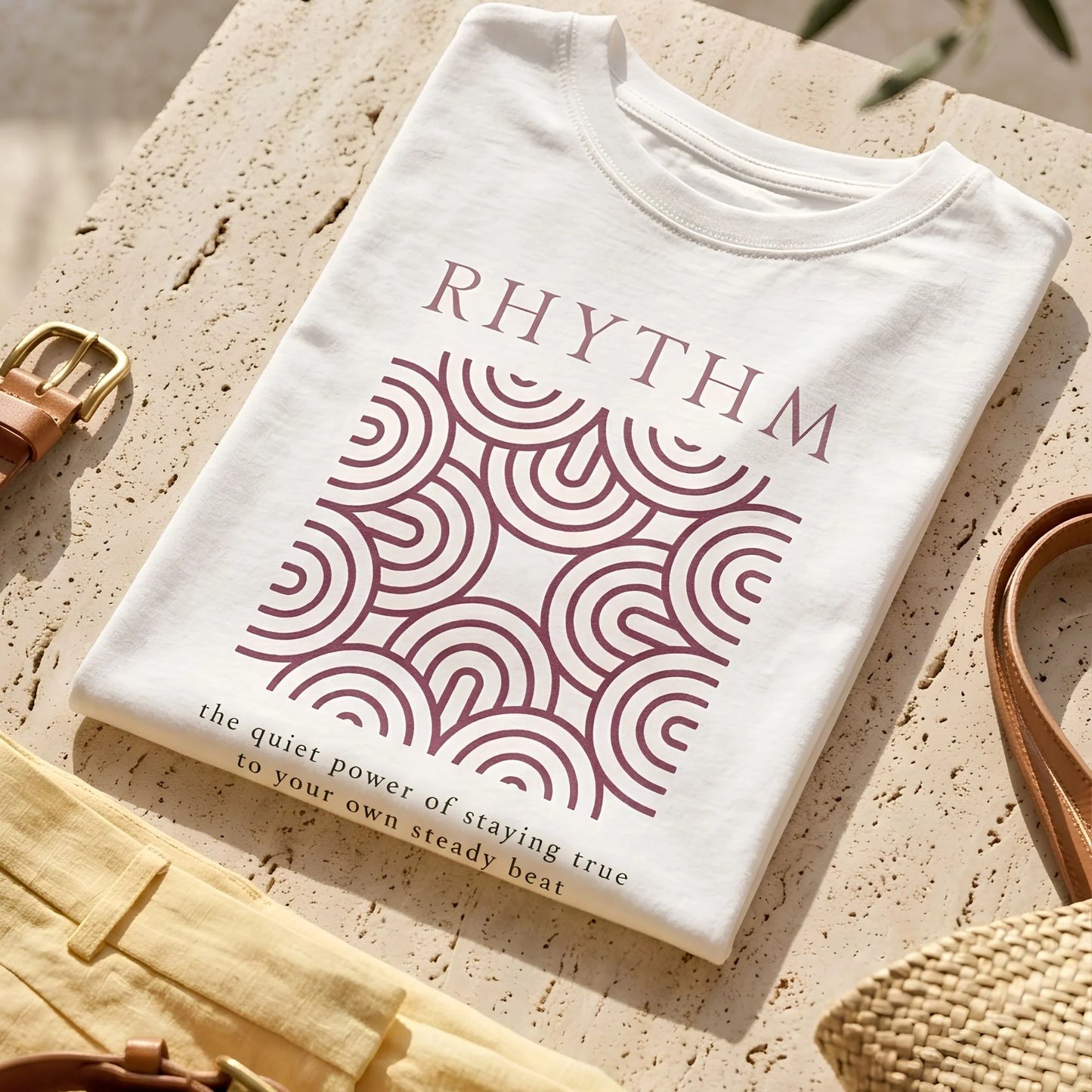 The RHYTHM Tee | White — Vintage Berry