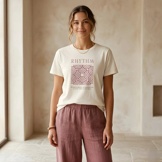 The RHYTHM Tee | Vintage White — Vintage Berry