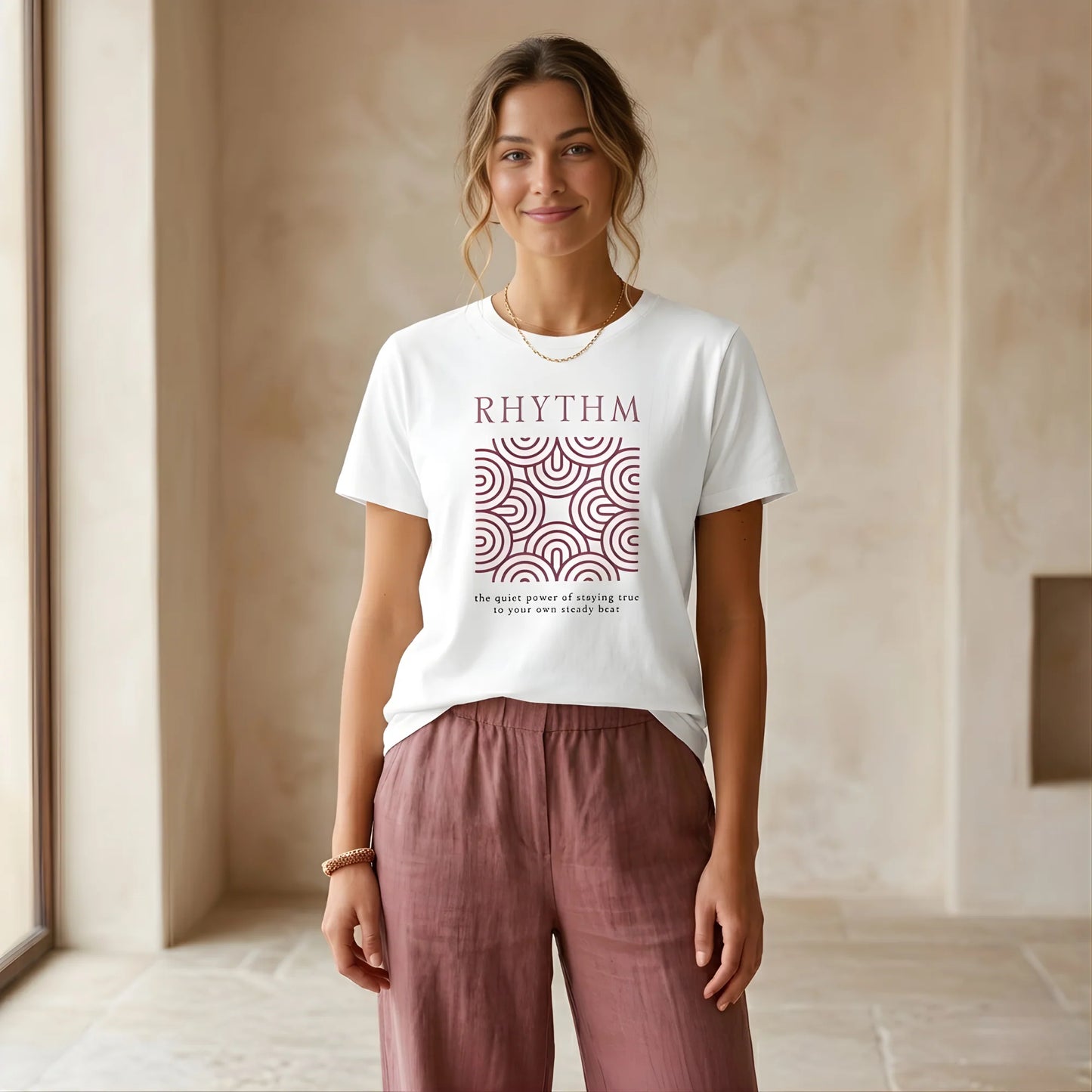 The RHYTHM Tee | White — Vintage Berry