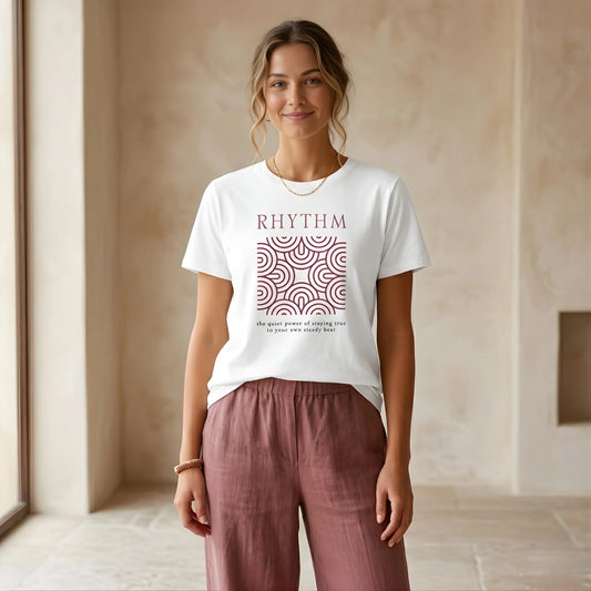The RHYTHM Tee | White — Vintage Berry