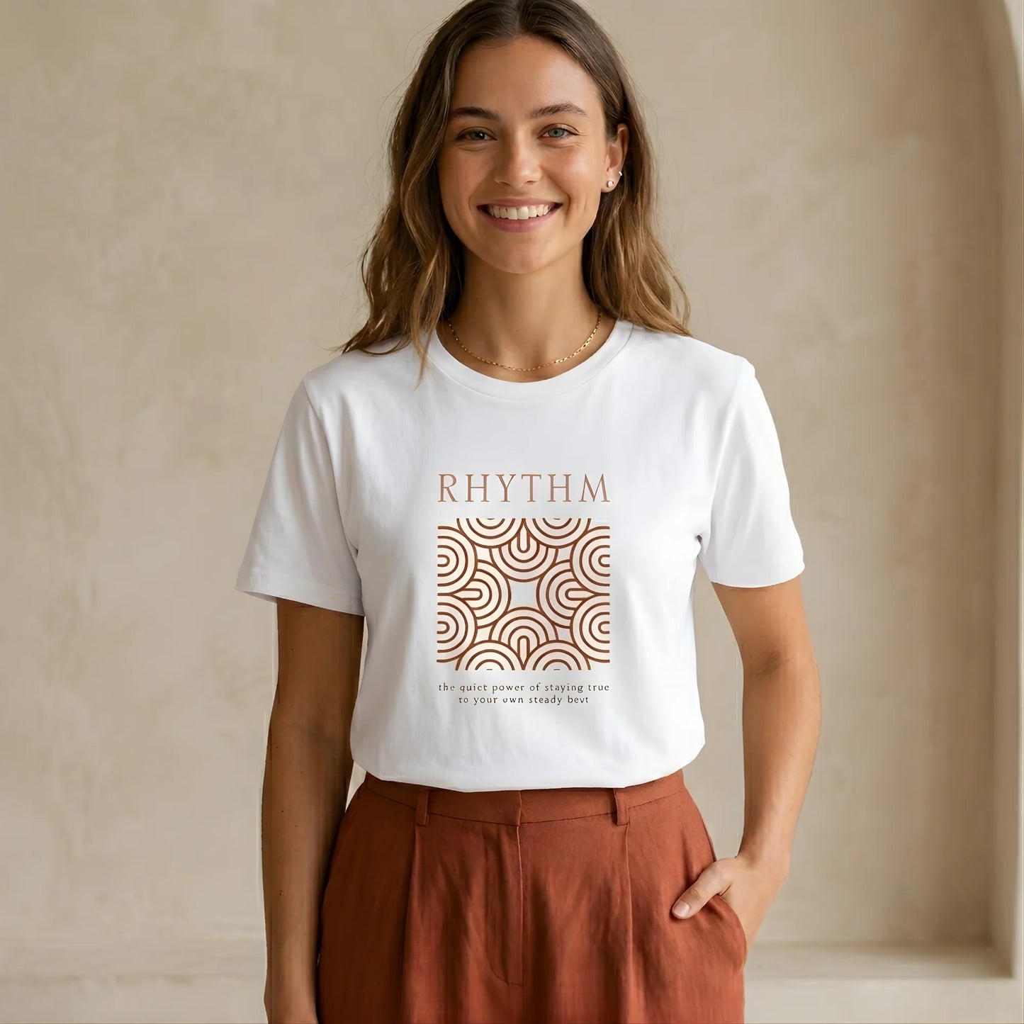 The RHYTHM Tee | White — Terracotta